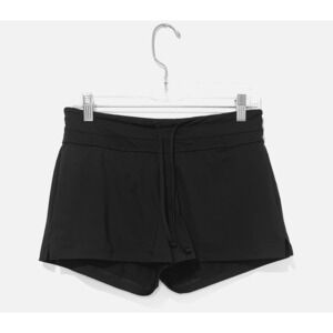 Athleta Womens Swim Shorts XS Black Pockets Side Slits Drawstring Elastic Waist